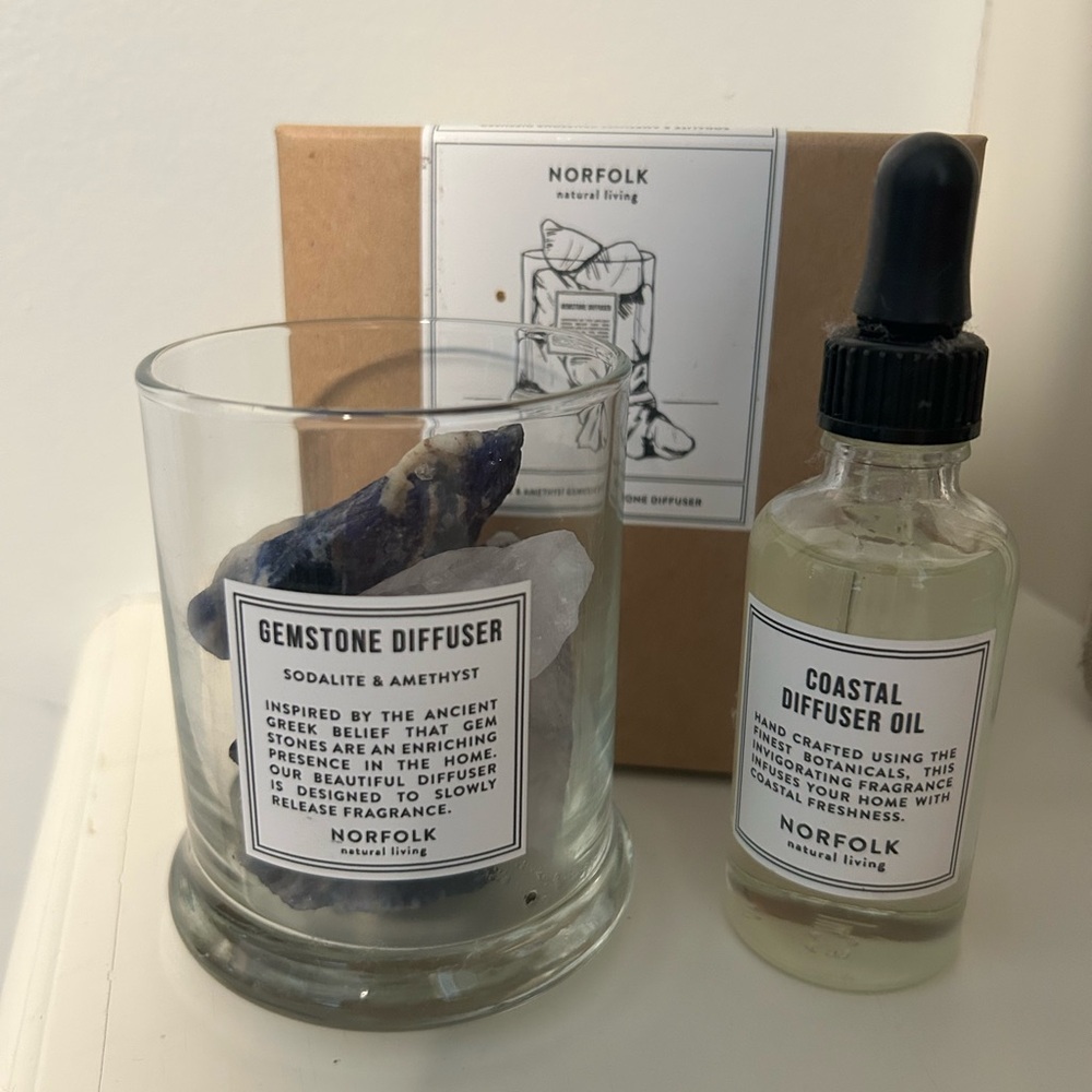 Norfolk sodalite & amethyst gemstone diffuser